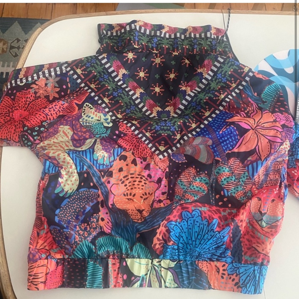 Farm Rio Cool Leopards Windbreaker Jacket (shorts sold separately) - Picture 3 of 4